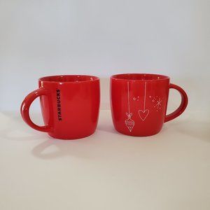 Starbucks Holiday Christmas Red‎ Mugs Set of 2, 14 OZ. NWOT